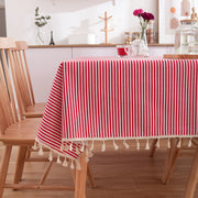 Fabric Cotton And Linen Small Round Table Cloth Square Red Table Cloth