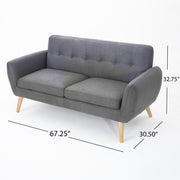 Dark Gray Fabric Couch - Stylish & Comfortable